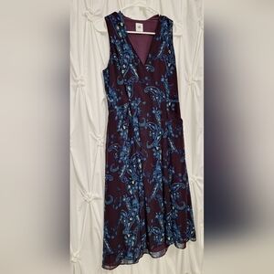 Elegant Blue and Purple Sleeveless Dress